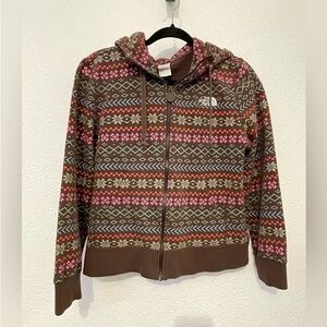 The North Face Brown and Pink Patterned Jacket